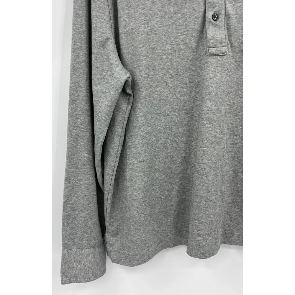 Banana Republic Men's Long Sleeve Luxe Pocket Polo Shirt Size XL Gray Heather